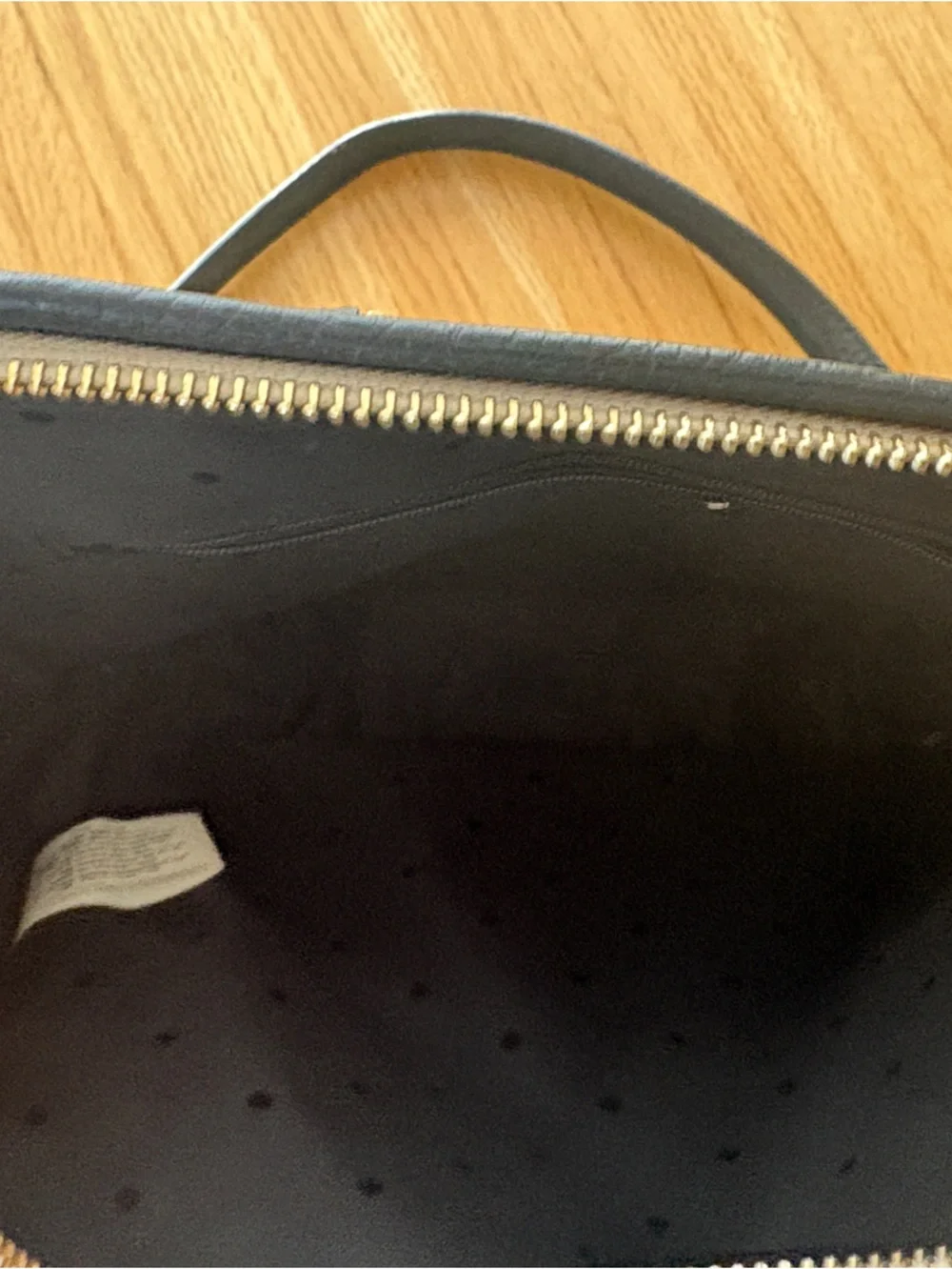 kate spade Cream and Black Pebbled Leather Dome Satchel